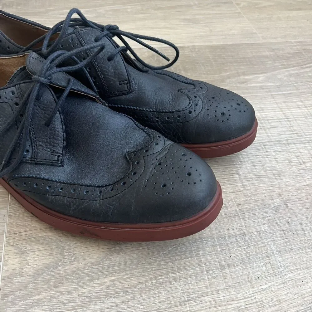 Polo Ralph Lauren Mens ORRICK Blue Suede Leather Wingtip Oxford Shoes Sz 8 D